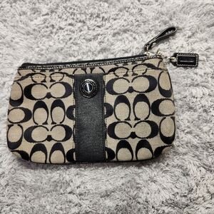 Coach Black & Grey Signature Stripe Demi Handbag. No Strap